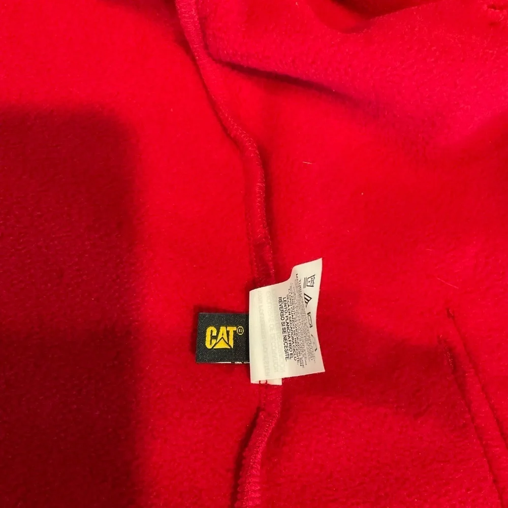 NWOT, CAT Caterpillar Vest Boys Youth M 10/12 Fleece Equipment Full Zip